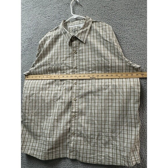 Dickies Shirt Mens 3XL Beige Plaid Short Sleeve Temp-iQ Performance Work - Picture 7 of 14